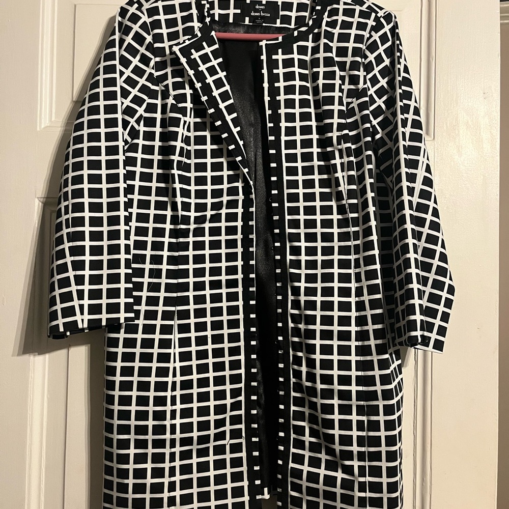 dennis basso Black and White Grid Blazer